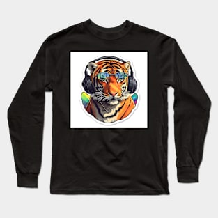 Tiger in Rainbow colors Long Sleeve T-Shirt